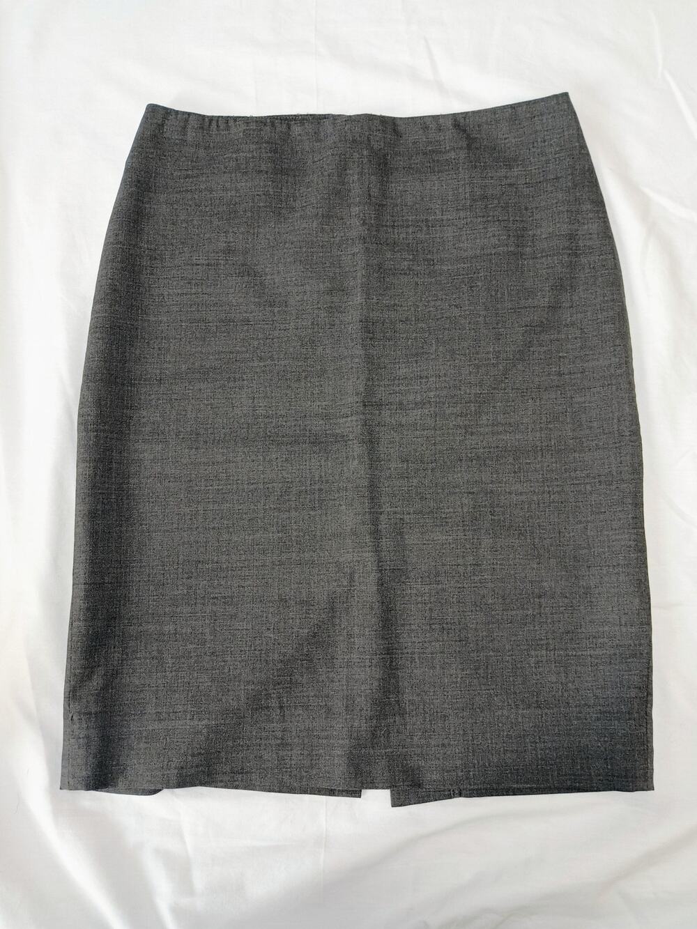 Theory - Grey Melange Weave High Waist Wool Blend Pencil Skirt - Sz 00